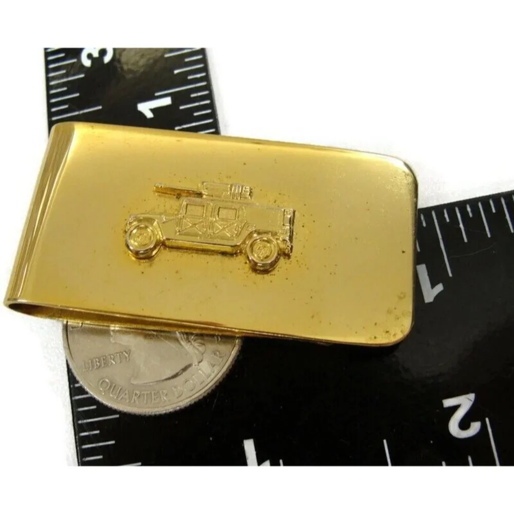 Vintage Humvee Hummer Money Clip Men Wallet ID Credit Card Holder